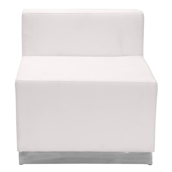 Flash Furniture Hercules Alon Chair, White Back, 25-1/2 in W 25-1/4" L 27" H, Leather Seat - ZB-803-CHAIR-WH-GG