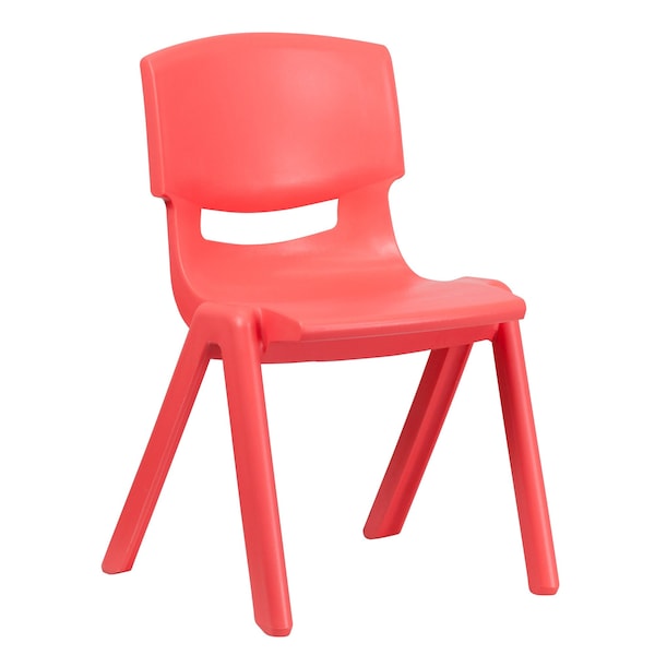 Flash Furniture Red Plastic Stackable School Chair with 15.5" Seat Height - 5-YU-YCX-005-RED-GG