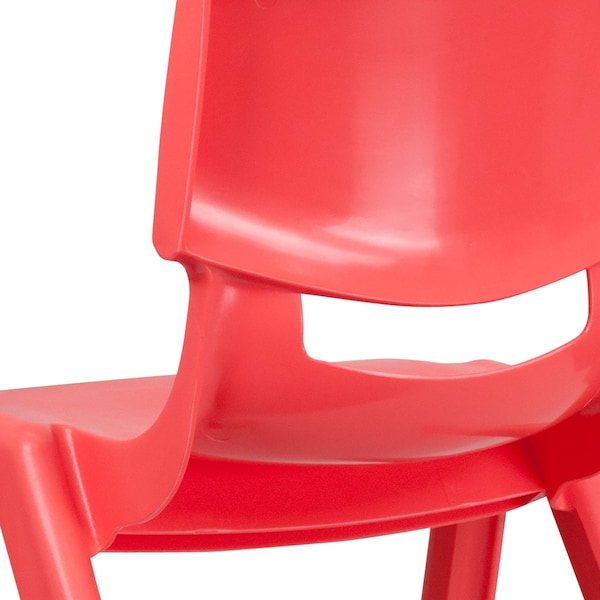 Flash Furniture Red Plastic Stackable School Chair with 15.5" Seat Height - 5-YU-YCX-005-RED-GG