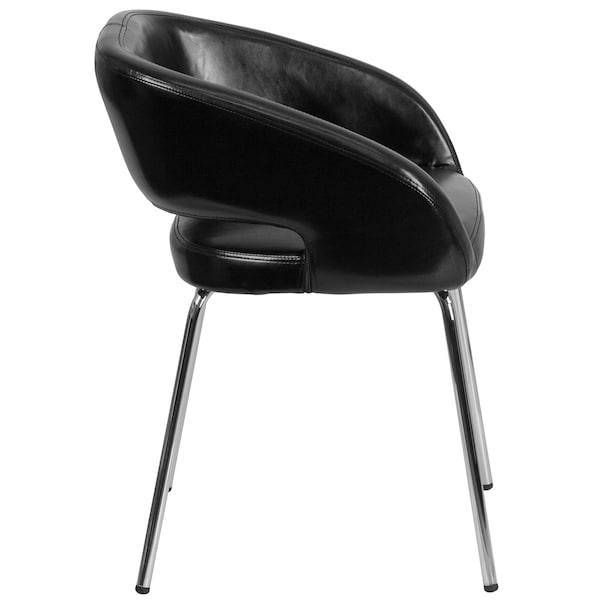 Flash Furniture Fusion Side Reception Chair, Black Back, 23-1/2 in W 21-3/4" L 28-3/4" H, Leather Seat - CH-162731-BK-GG