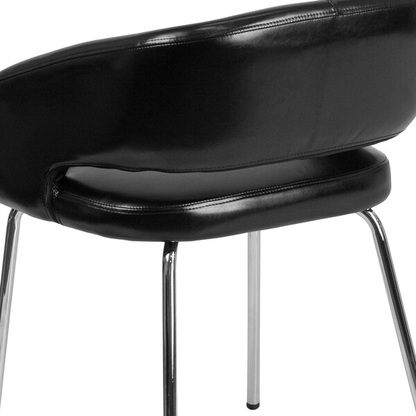 Flash Furniture Fusion Side Reception Chair, Black Back, 23-1/2 in W 21-3/4" L 28-3/4" H, Leather Seat - CH-162731-BK-GG