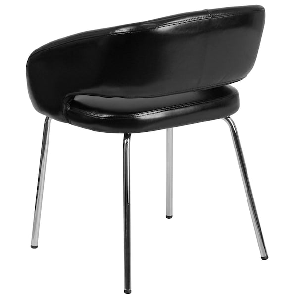 Flash Furniture Fusion Side Reception Chair, Black Back, 23-1/2 in W 21-3/4" L 28-3/4" H, Leather Seat - CH-162731-BK-GG