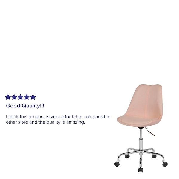 Flash Furniture Fabric Task Chair, 17-1/2" to 21-1/2", Pink - CH-152783-PK-GG