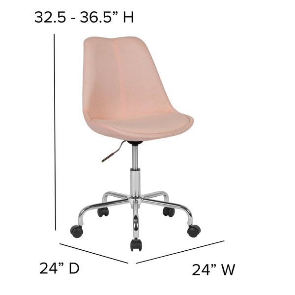 Flash Furniture Fabric Task Chair, 17-1/2" to 21-1/2", Pink - CH-152783-PK-GG