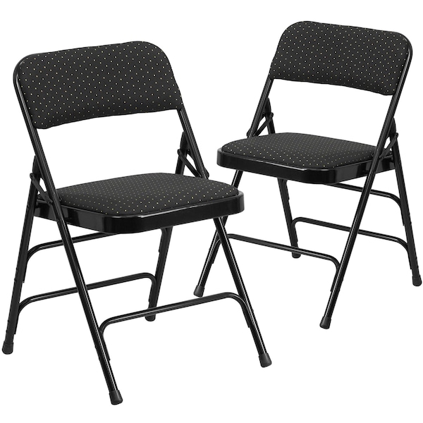 Flash Furniture Black Fabric Metal Chair - 2-AW-MC309AF-BLK-GG