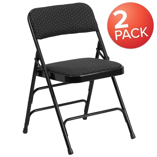 Flash Furniture Black Fabric Metal Chair - 2-AW-MC309AF-BLK-GG