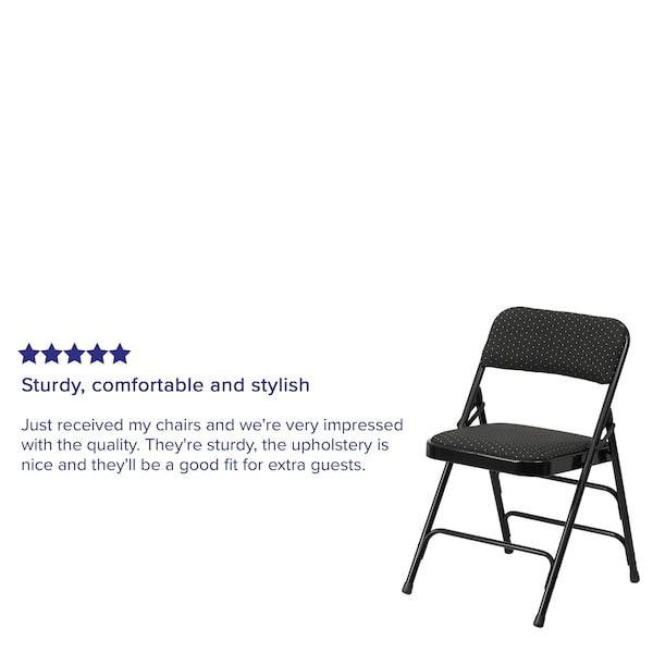 Flash Furniture Black Fabric Metal Chair - 2-AW-MC309AF-BLK-GG