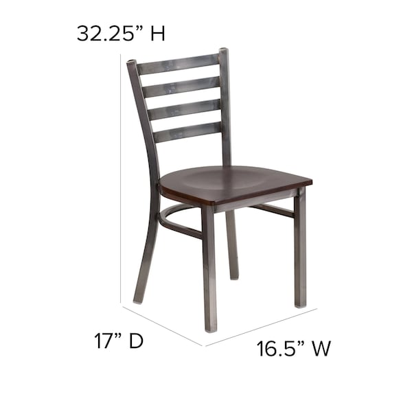 Flash Furniture Hercules Restaurant Chair, 16-1/2 in W 17" L 32-1/4" H - XU-DG694BLAD-CLR-WALW-GG