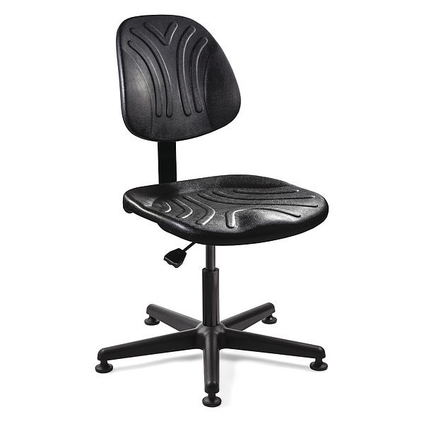 Bevco Polyurethane Desk Chair, 15" to 20", No Arms, Black - 7000D