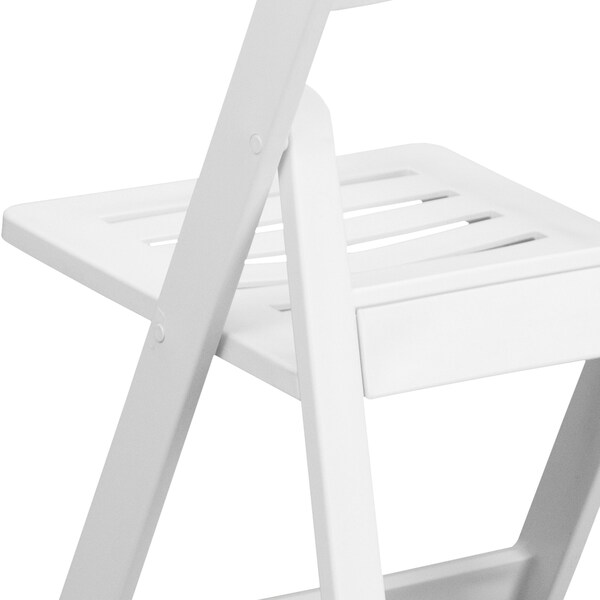 Flash Furniture Resin Folding Chair w/Slatted Seat, Wht - LE-L-1-WH-SLAT-GG