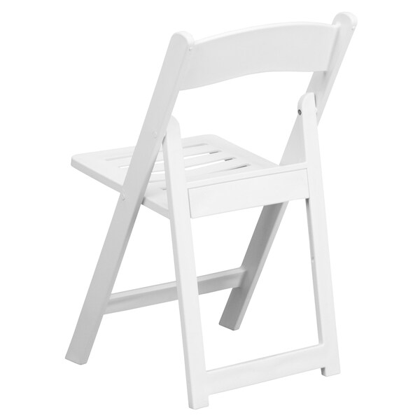 Flash Furniture Resin Folding Chair w/Slatted Seat, Wht - LE-L-1-WH-SLAT-GG