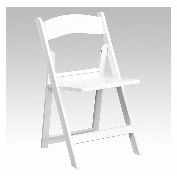 Flash Furniture Resin Folding Chair w/Slatted Seat, Wht - LE-L-1-WH-SLAT-GG