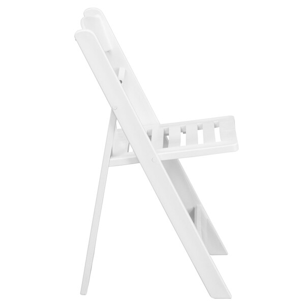 Flash Furniture Resin Folding Chair w/Slatted Seat, Wht - LE-L-1-WH-SLAT-GG
