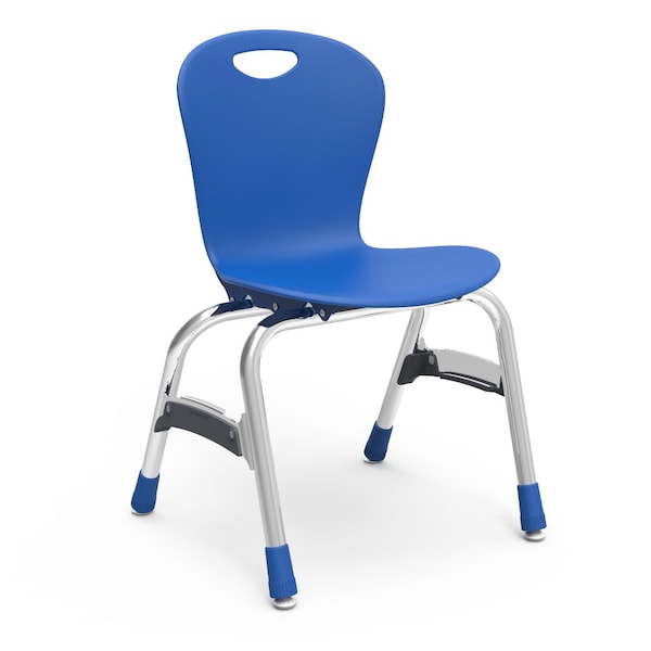 Virco ZUMA Series 15" Classroom Chair, 1st - 4th Grade with Nylon Glides - Cobalt Blue - ZU415