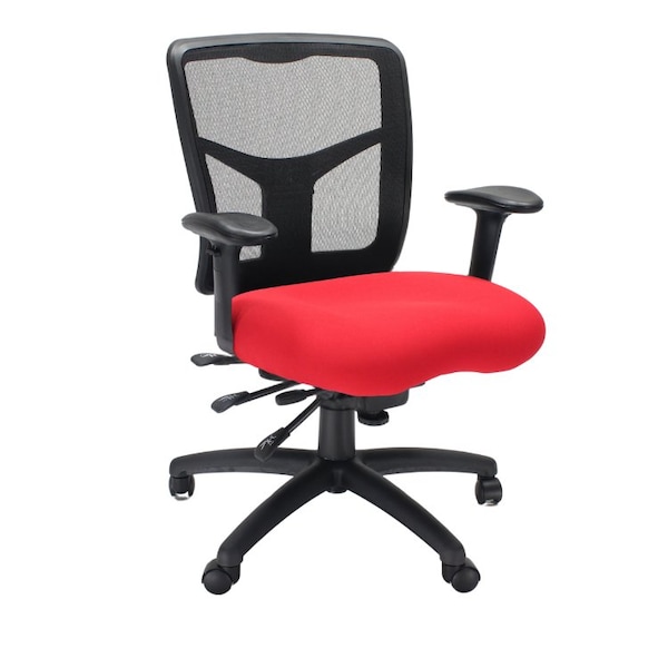 We'Re It Mesh it, Y Series Mesh Back Task Chair with Red Seat, Multi-Functional Adjustments with Black Frame - MI1522-RED