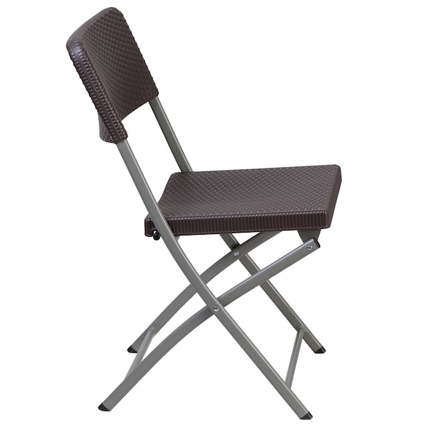Flash Furniture Brown Rattan Plastic Chair - 2-DAD-YCZ-61-GG