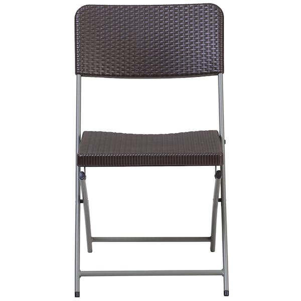 Flash Furniture Brown Rattan Plastic Chair - 2-DAD-YCZ-61-GG