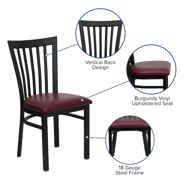 Flash Furniture Hercules Restaurant Chair, 17-1/4 in W 18-3/4" L 34-3/4" H - XU-DG6Q4BSCH-BURV-GG