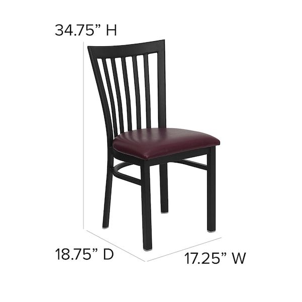 Flash Furniture Hercules Restaurant Chair, 17-1/4 in W 18-3/4" L 34-3/4" H - XU-DG6Q4BSCH-BURV-GG