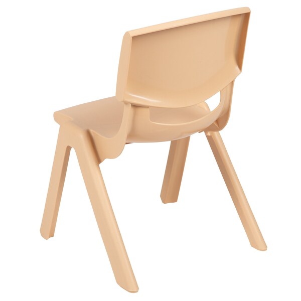 Flash Furniture Natural Plastic Stackable School Chair with 10.5" Seat Height, PK10 - 10-YU-YCX-003-NAT-GG