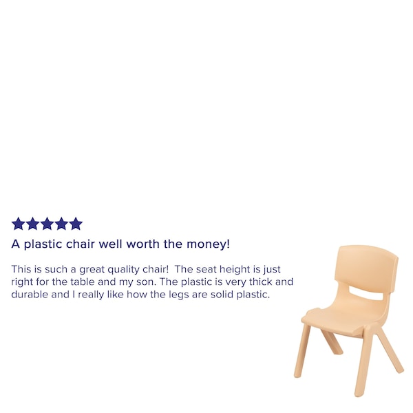 Flash Furniture Natural Plastic Stackable School Chair with 10.5" Seat Height, PK10 - 10-YU-YCX-003-NAT-GG