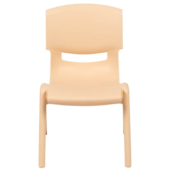 Flash Furniture Natural Plastic Stackable School Chair with 10.5" Seat Height, PK10 - 10-YU-YCX-003-NAT-GG