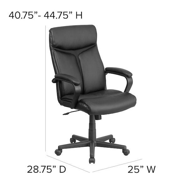 Flash Furniture Executive Chair, Black Seat, Leather Back - GO-2196-1-GG