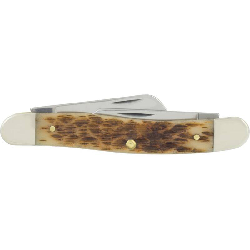 W.R. Case and Sons Cutlery Co. Amber Bone Medium Stockman Pocket Knife - FI00039