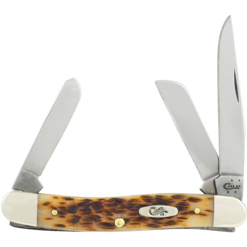 W.R. Case and Sons Cutlery Co. Amber Bone Medium Stockman Pocket Knife - FI00039