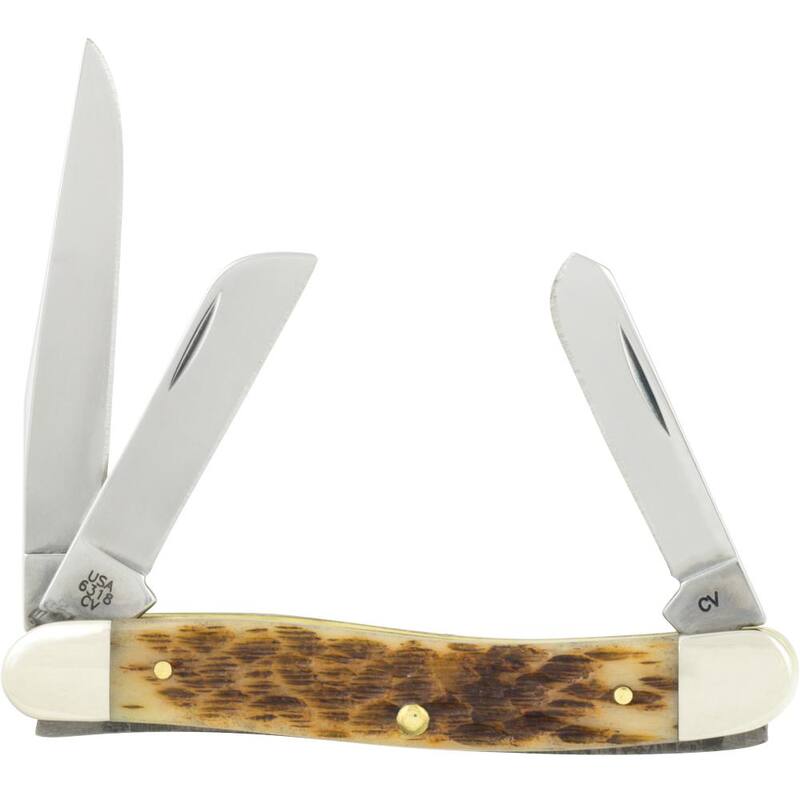 W.R. Case and Sons Cutlery Co. Amber Bone Medium Stockman Pocket Knife - FI00039