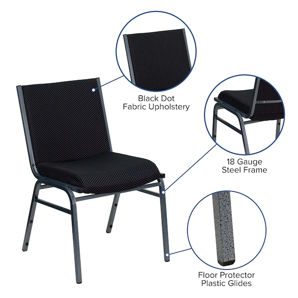 Flash Furniture Stack Chair, Black Seat, Fabric Seat - XU-60153-BK-GG