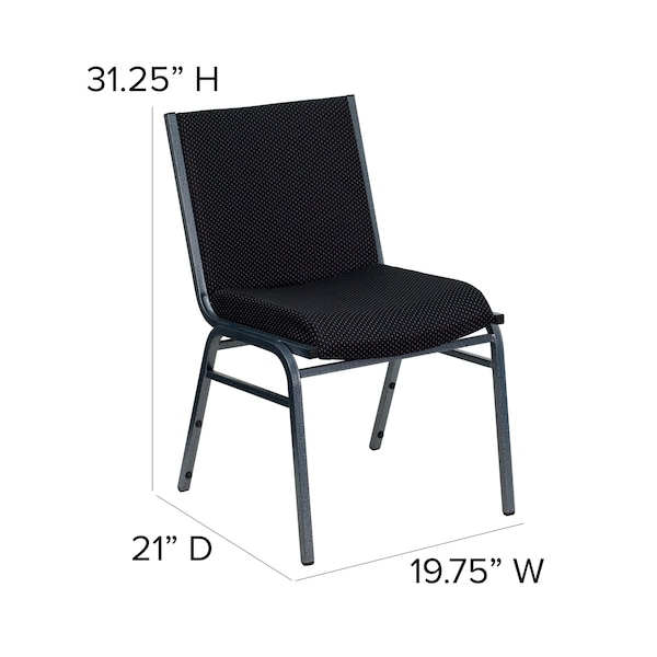 Flash Furniture Stack Chair, Black Seat, Fabric Seat - XU-60153-BK-GG