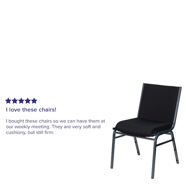 Flash Furniture Stack Chair, Black Seat, Fabric Seat - XU-60153-BK-GG
