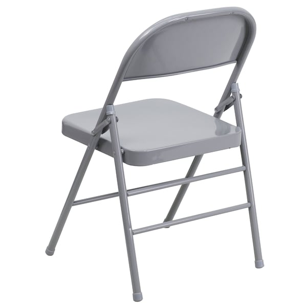 Flash Furniture Folding Chair, Metal, Gray - HF3-MC-309AS-GY-GG
