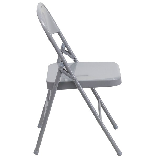 Flash Furniture Folding Chair, Metal, Gray - HF3-MC-309AS-GY-GG
