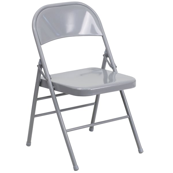 Flash Furniture Folding Chair, Metal, Gray - HF3-MC-309AS-GY-GG