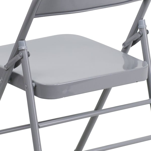 Flash Furniture Folding Chair, Metal, Gray - HF3-MC-309AS-GY-GG