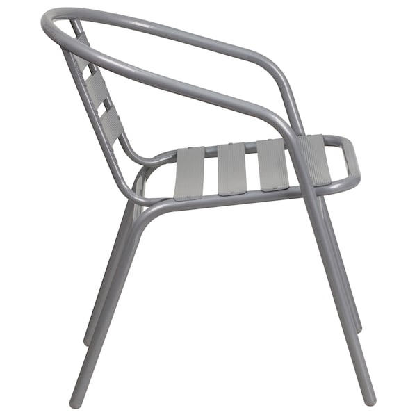 Flash Furniture Contemporary Restaurant Stack Chair, Silver Seat, Gray Back, 21.5 W 24" L 28.5 H, Integrated - TLH-017C-GG