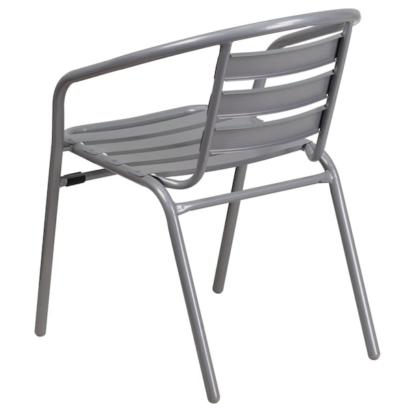 Flash Furniture Contemporary Restaurant Stack Chair, Silver Seat, Gray Back, 21.5 W 24" L 28.5 H, Integrated - TLH-017C-GG
