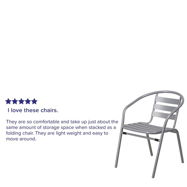 Flash Furniture Contemporary Restaurant Stack Chair, Silver Seat, Gray Back, 21.5 W 24" L 28.5 H, Integrated - TLH-017C-GG