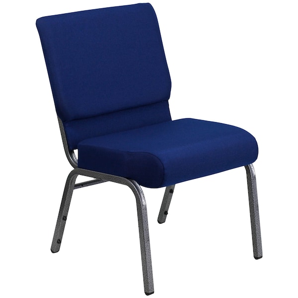 Flash Furniture Hercules Church Chair, Blue Back, 21-1/4 in W 25" L 33" H, Fabric Seat - FD-CH0221-4-SV-NB24-GG