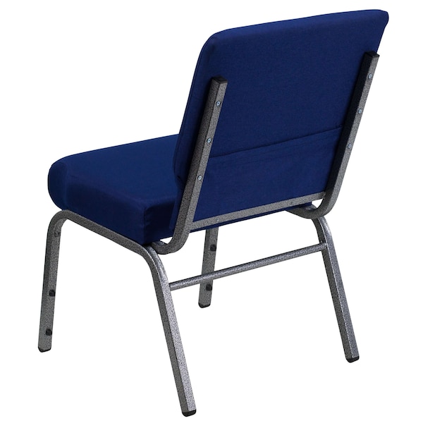 Flash Furniture Hercules Church Chair, Blue Back, 21-1/4 in W 25" L 33" H, Fabric Seat - FD-CH0221-4-SV-NB24-GG