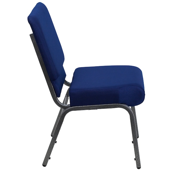 Flash Furniture Hercules Church Chair, Blue Back, 21-1/4 in W 25" L 33" H, Fabric Seat - FD-CH0221-4-SV-NB24-GG