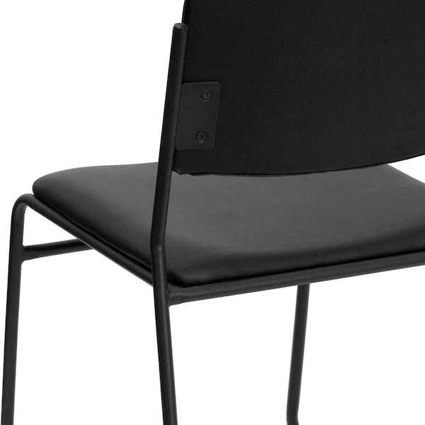 Flash Furniture Stack Chair, Sled Base, Black Vinyl - XU-8700-BLK-B-VYL-30-GG