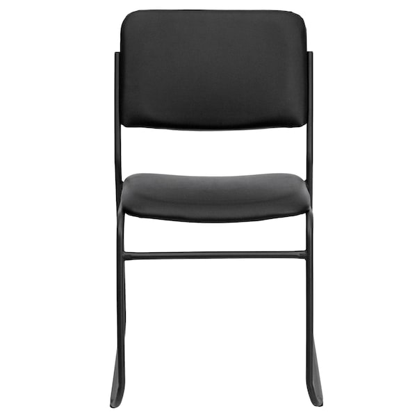 Flash Furniture Stack Chair, Sled Base, Black Vinyl - XU-8700-BLK-B-VYL-30-GG