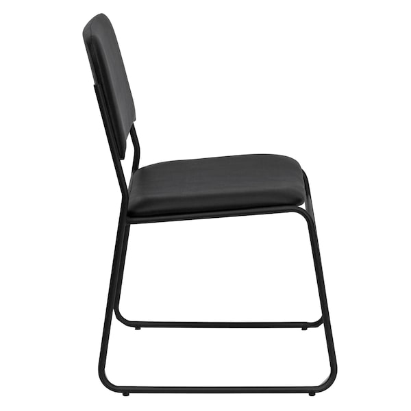 Flash Furniture Stack Chair, Sled Base, Black Vinyl - XU-8700-BLK-B-VYL-30-GG