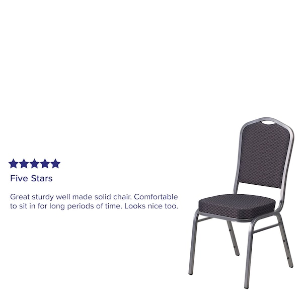 Flash Furniture Hercules Banquet Chair, Black Back, 17.25 W 20-1/4" L 38 H, Fabric Seat - HF-C01-SV-E26-BK-GG