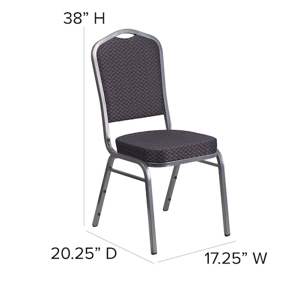 Flash Furniture Hercules Banquet Chair, Black Back, 17.25 W 20-1/4" L 38 H, Fabric Seat - HF-C01-SV-E26-BK-GG