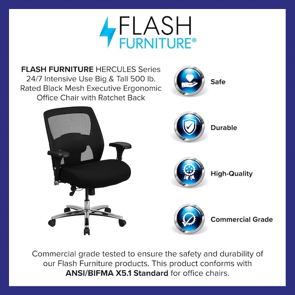 Flash Furniture Mesh Back Black Seat Executive Chair - GO-99-3-GG