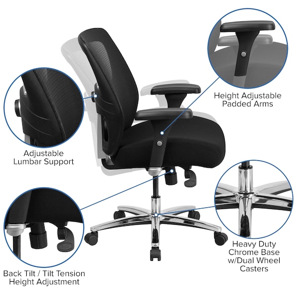 Flash Furniture Mesh Back Black Seat Executive Chair - GO-99-3-GG